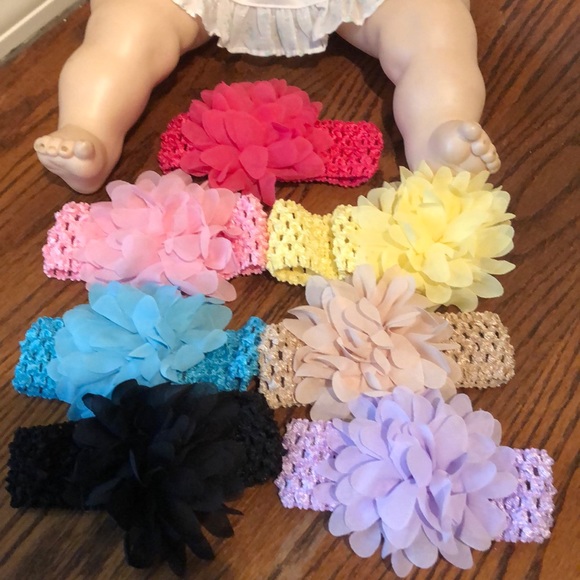 Other - Baby Flower Head Bands.  Hand Made